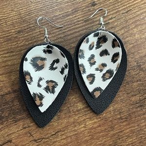 Leather Teardrop Earrings